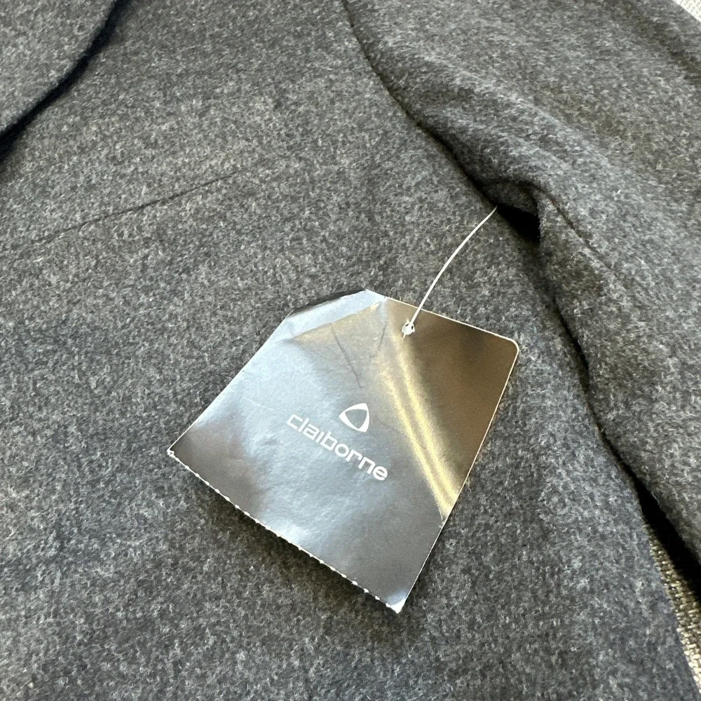 Claiborne Mens Blazer 36R Grey Wool Cashmere Blend Sport Coat Jacket Italy NEW‎